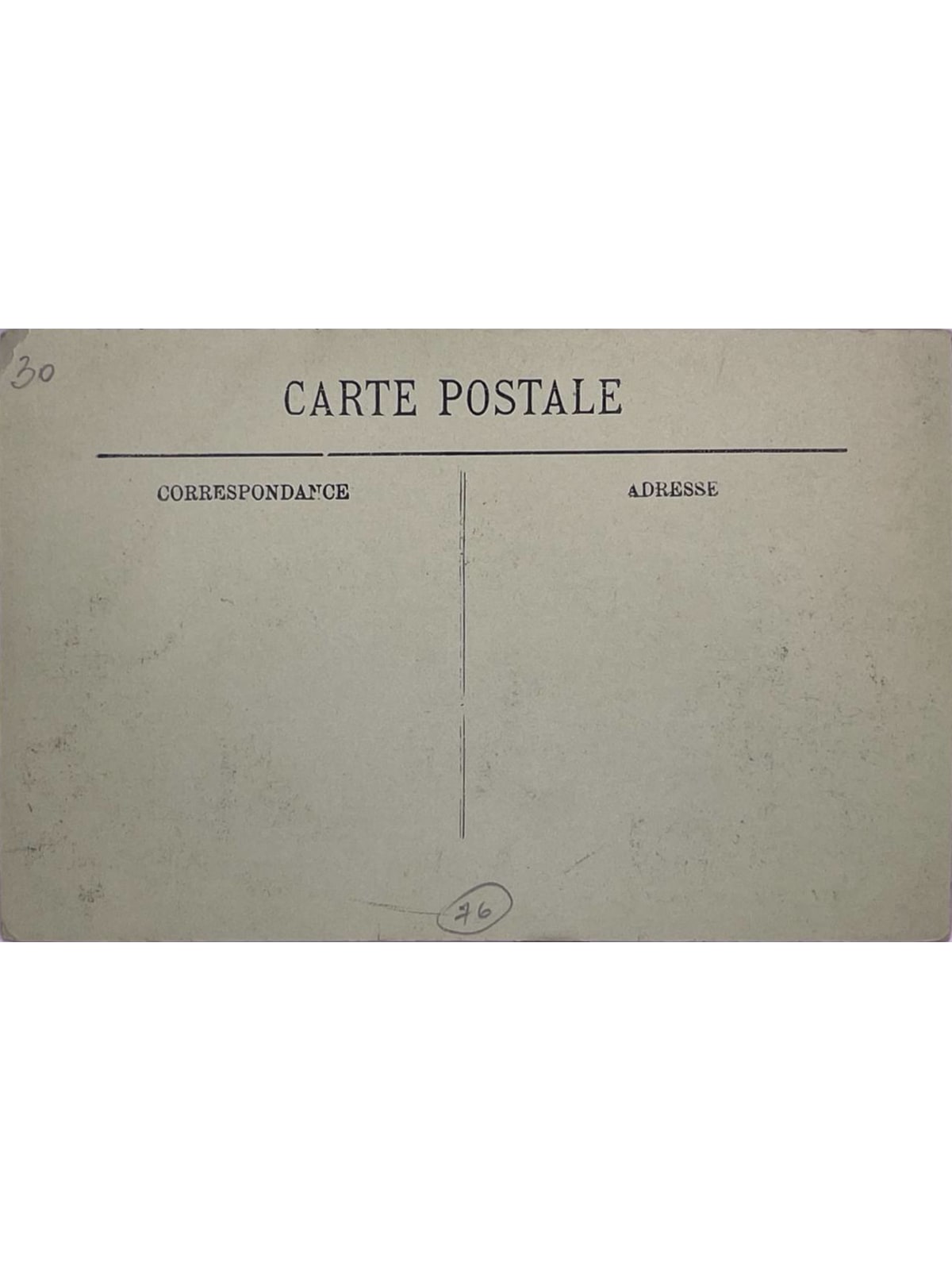 Verso de la carte postale