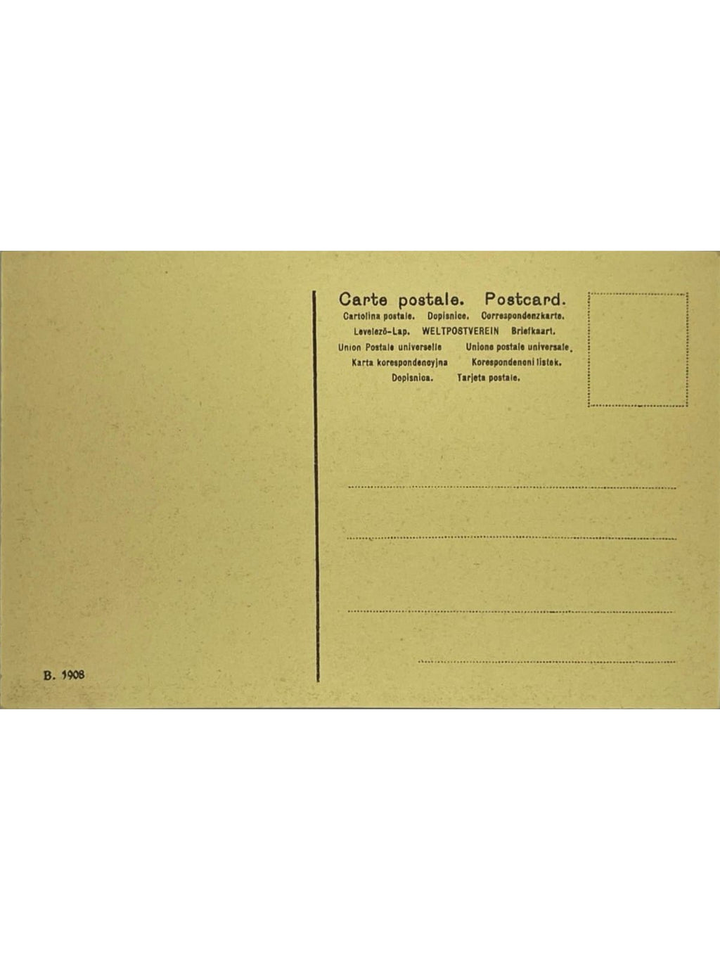 Verso de la carte postale