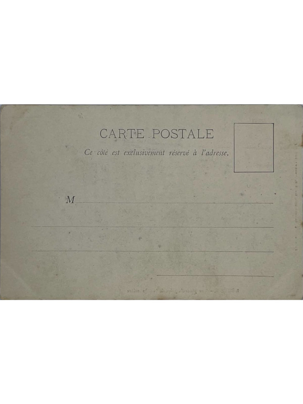 Verso de la carte postale