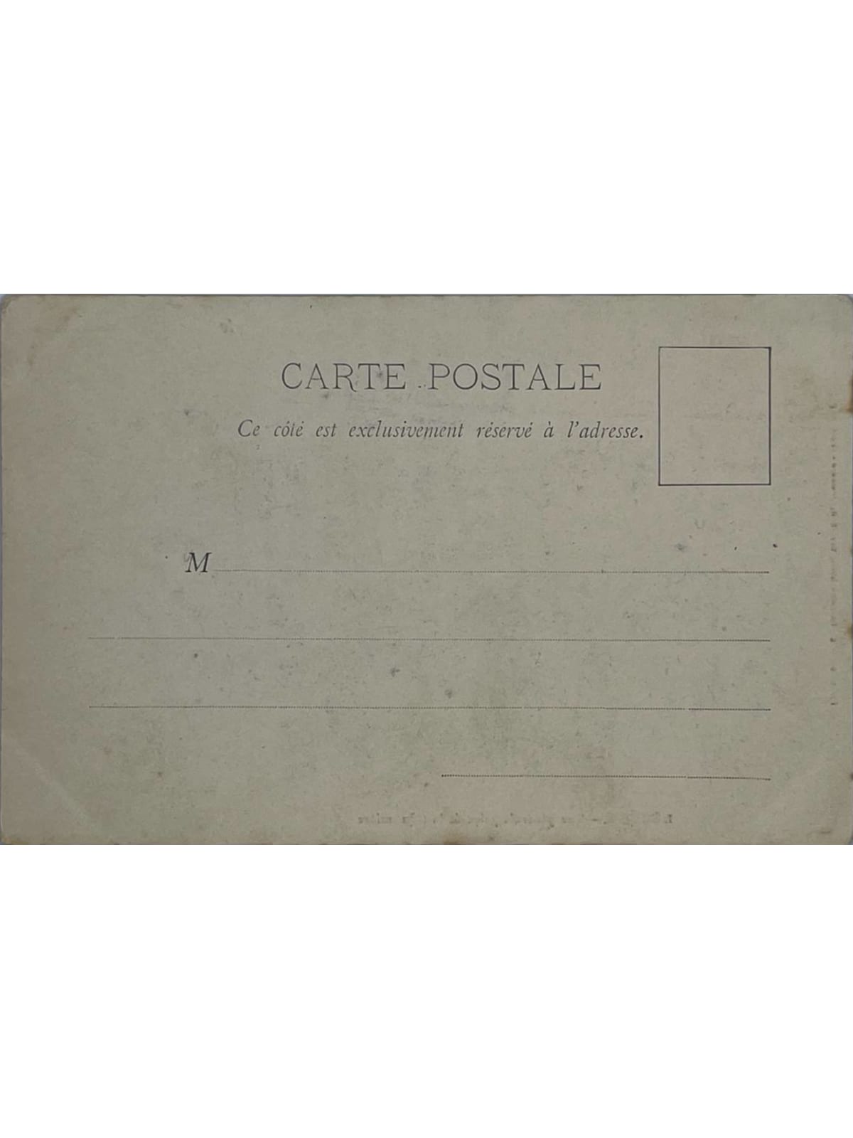 Verso de la carte postale