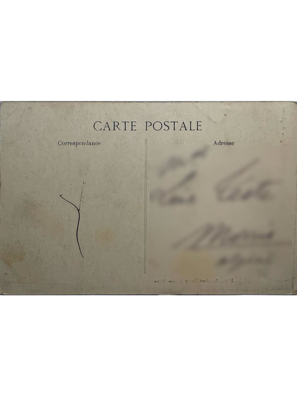 Verso de la carte postale