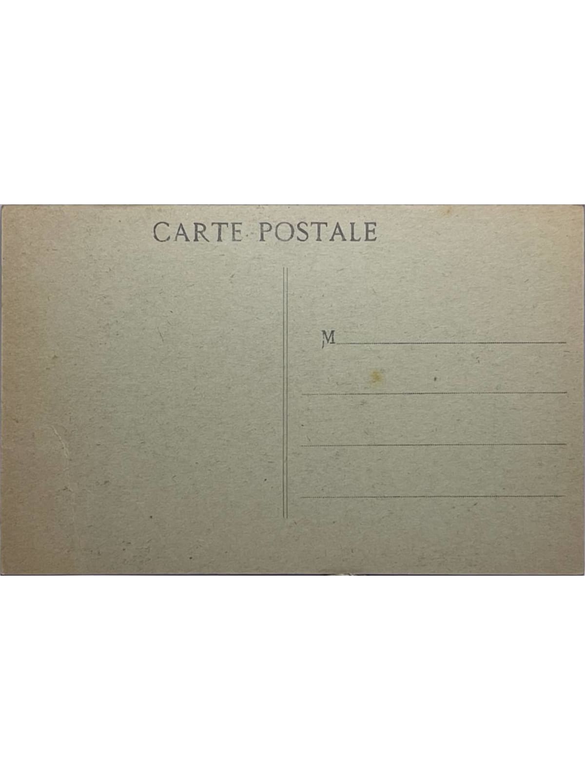 Verso de la carte postale