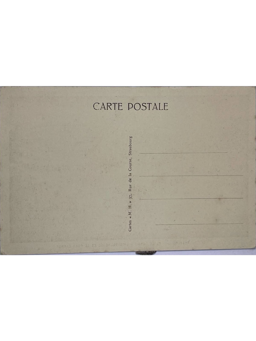 Verso de la carte postale