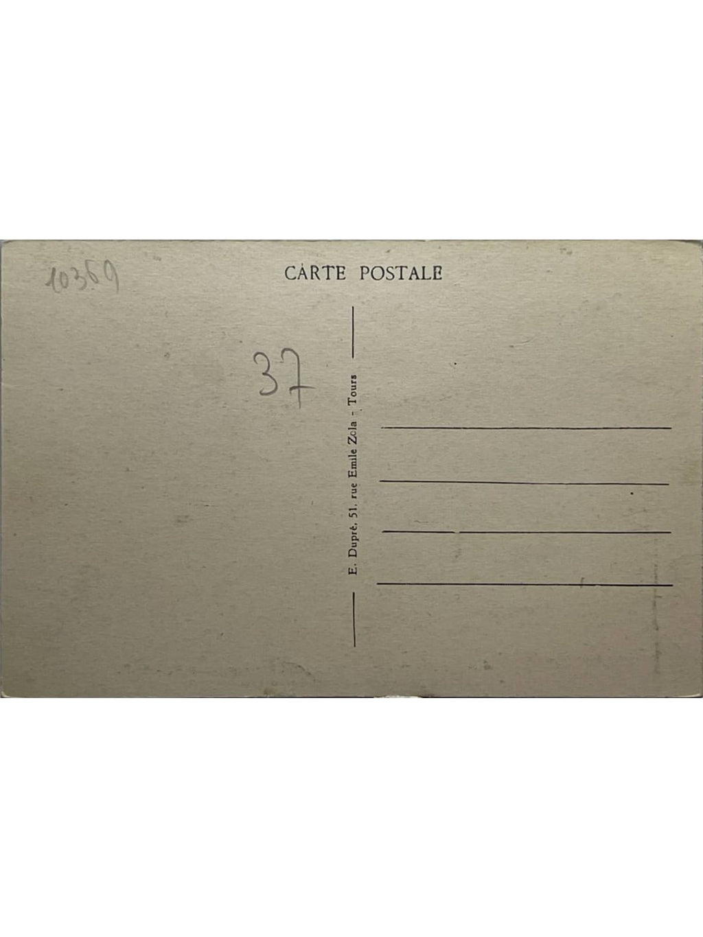 Verso de la carte postale