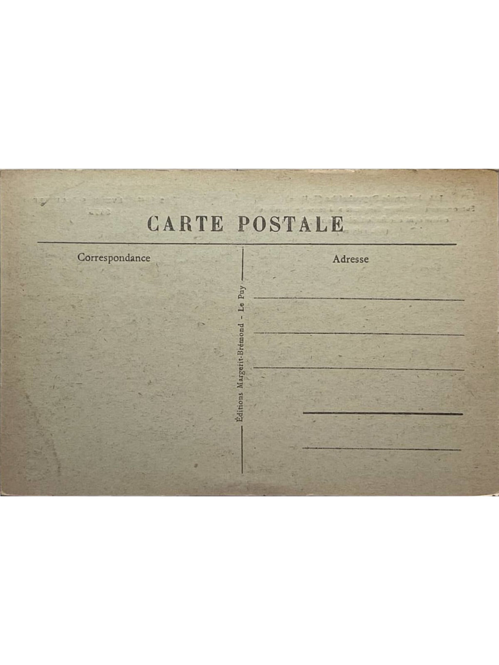 Verso de la carte postale