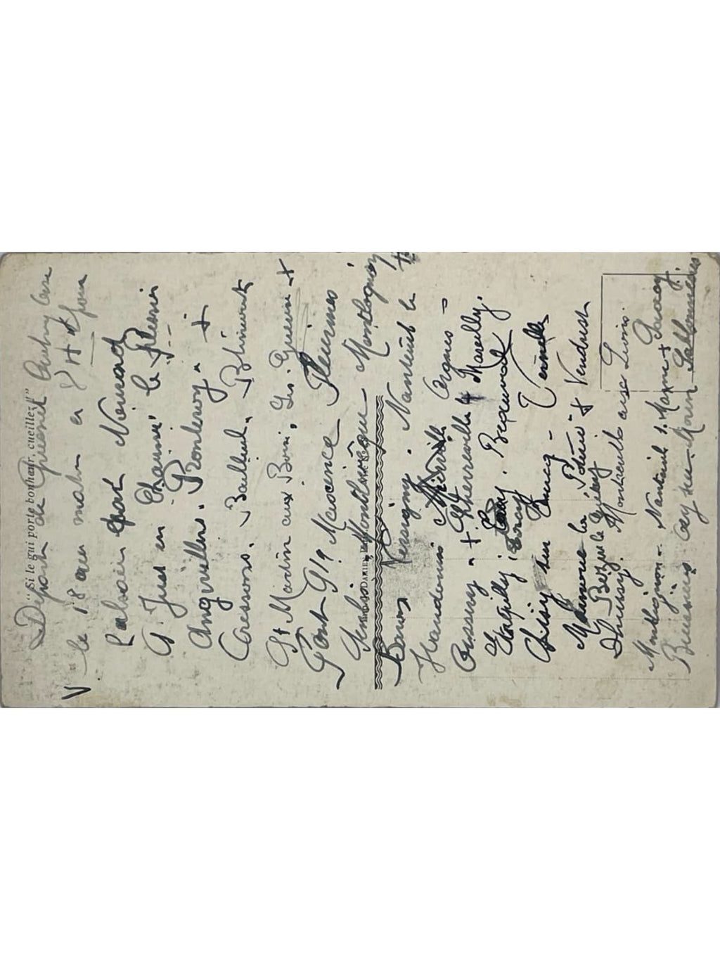 Verso de la carte postale