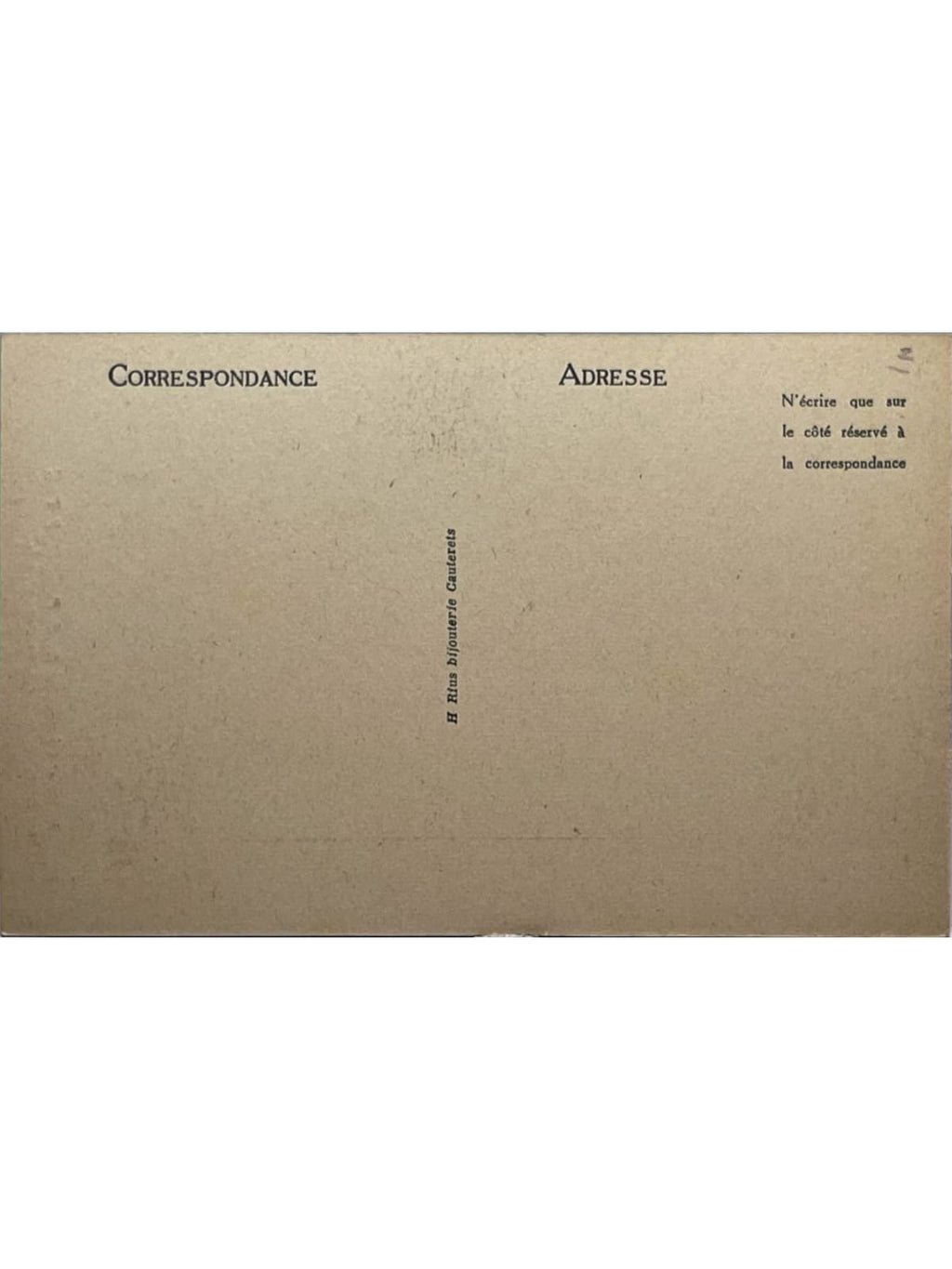 Verso de la carte postale
