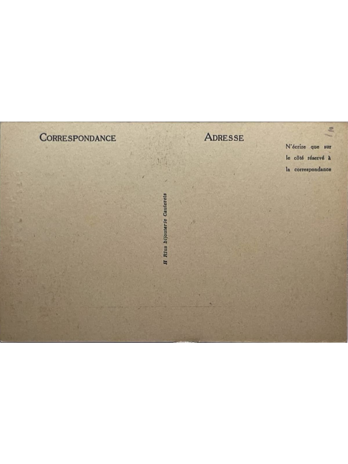 Verso de la carte postale