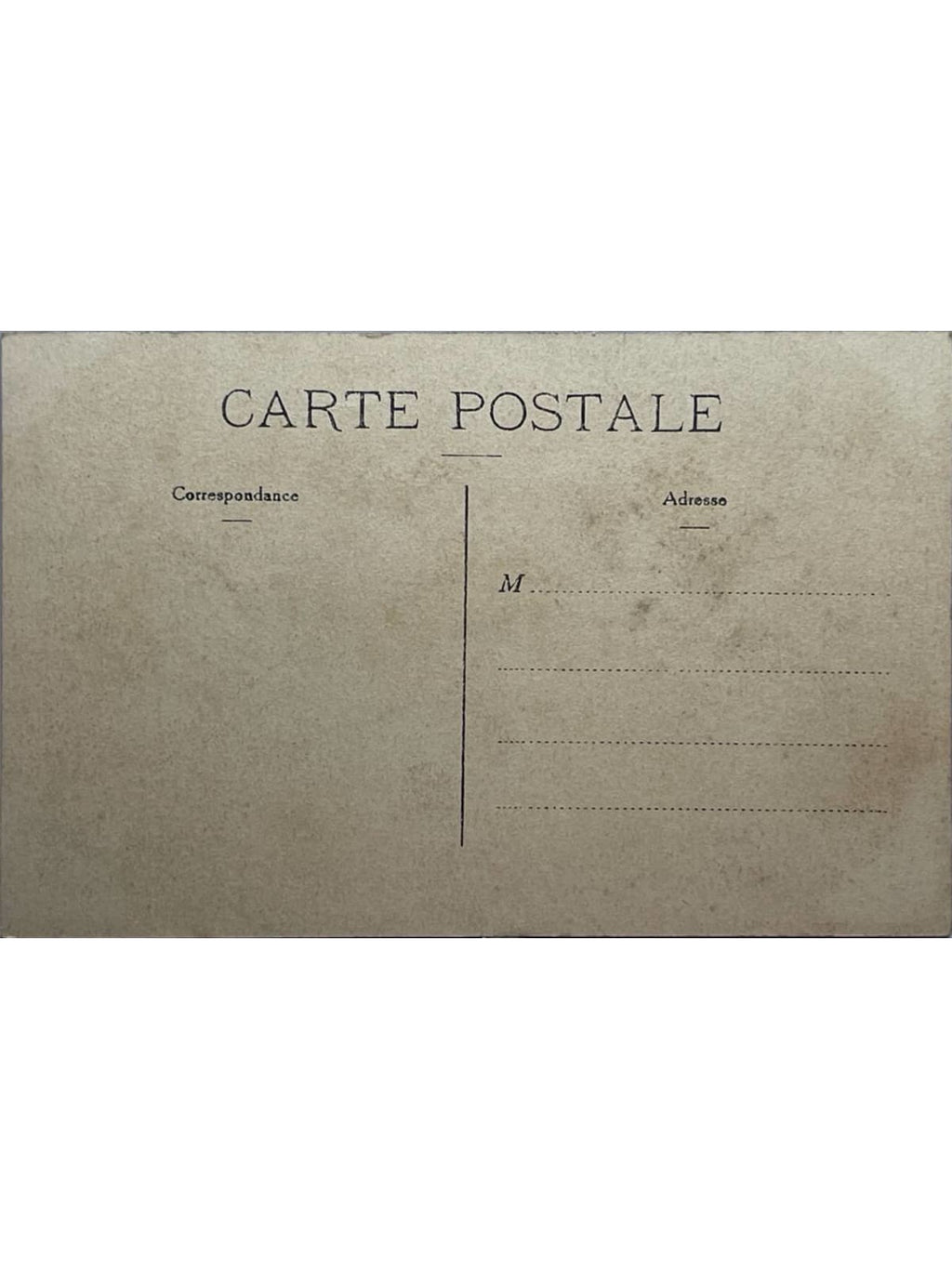 Verso de la carte postale