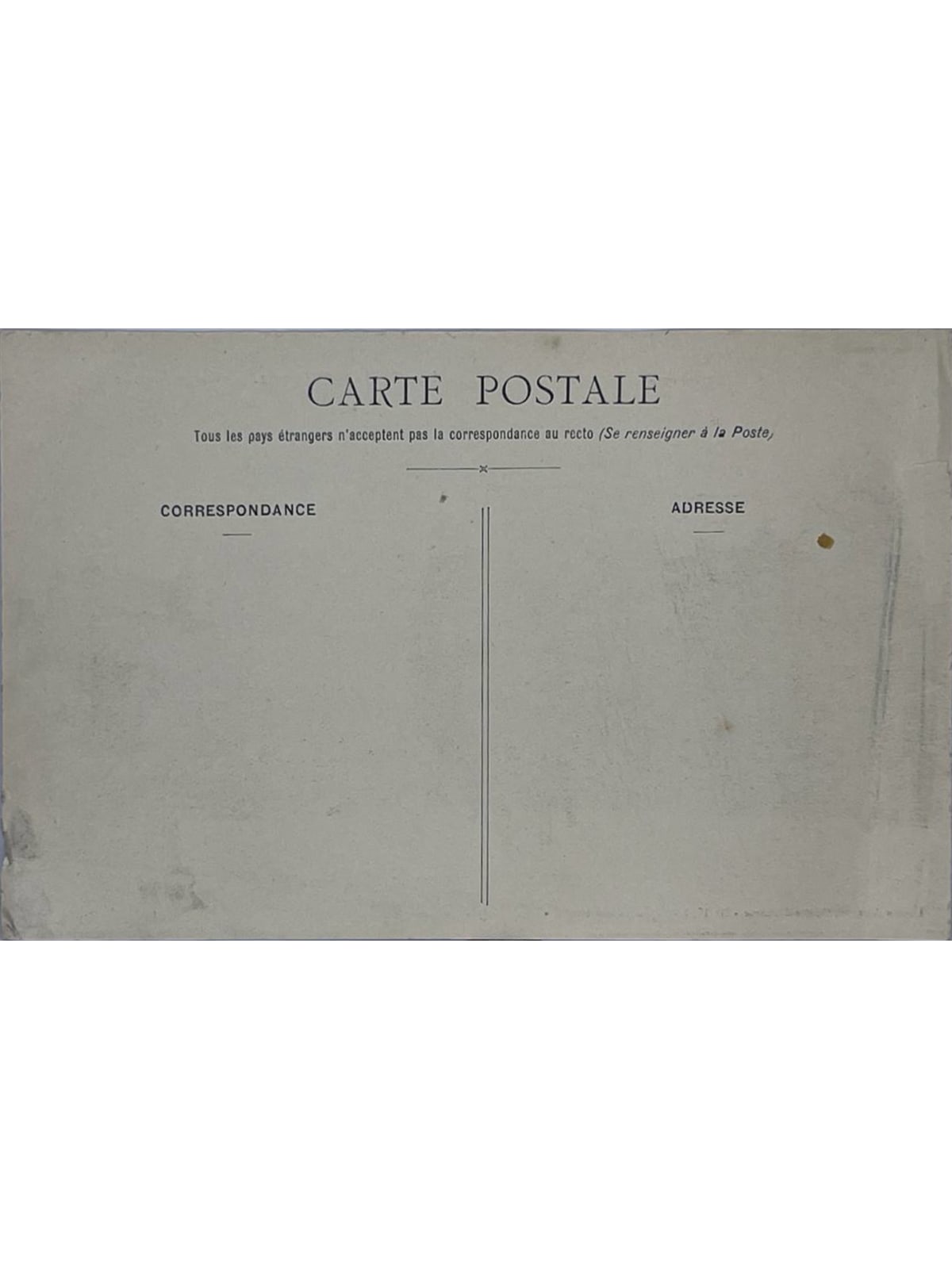 Verso de la carte postale
