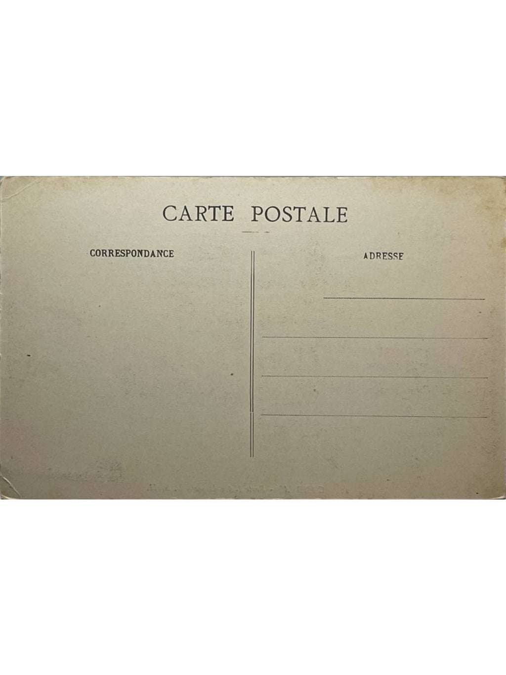 Verso de la carte postale