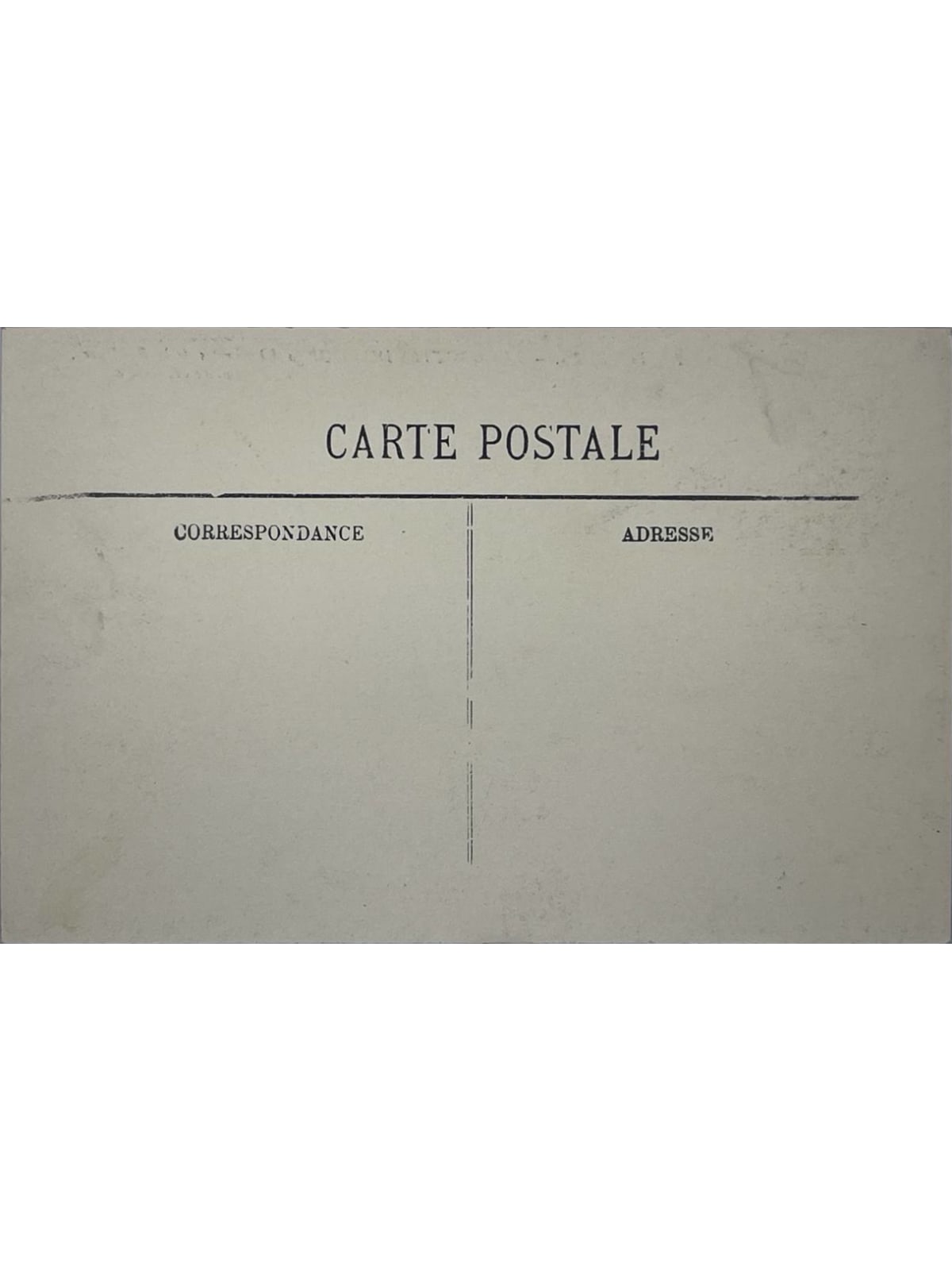 Verso de la carte postale