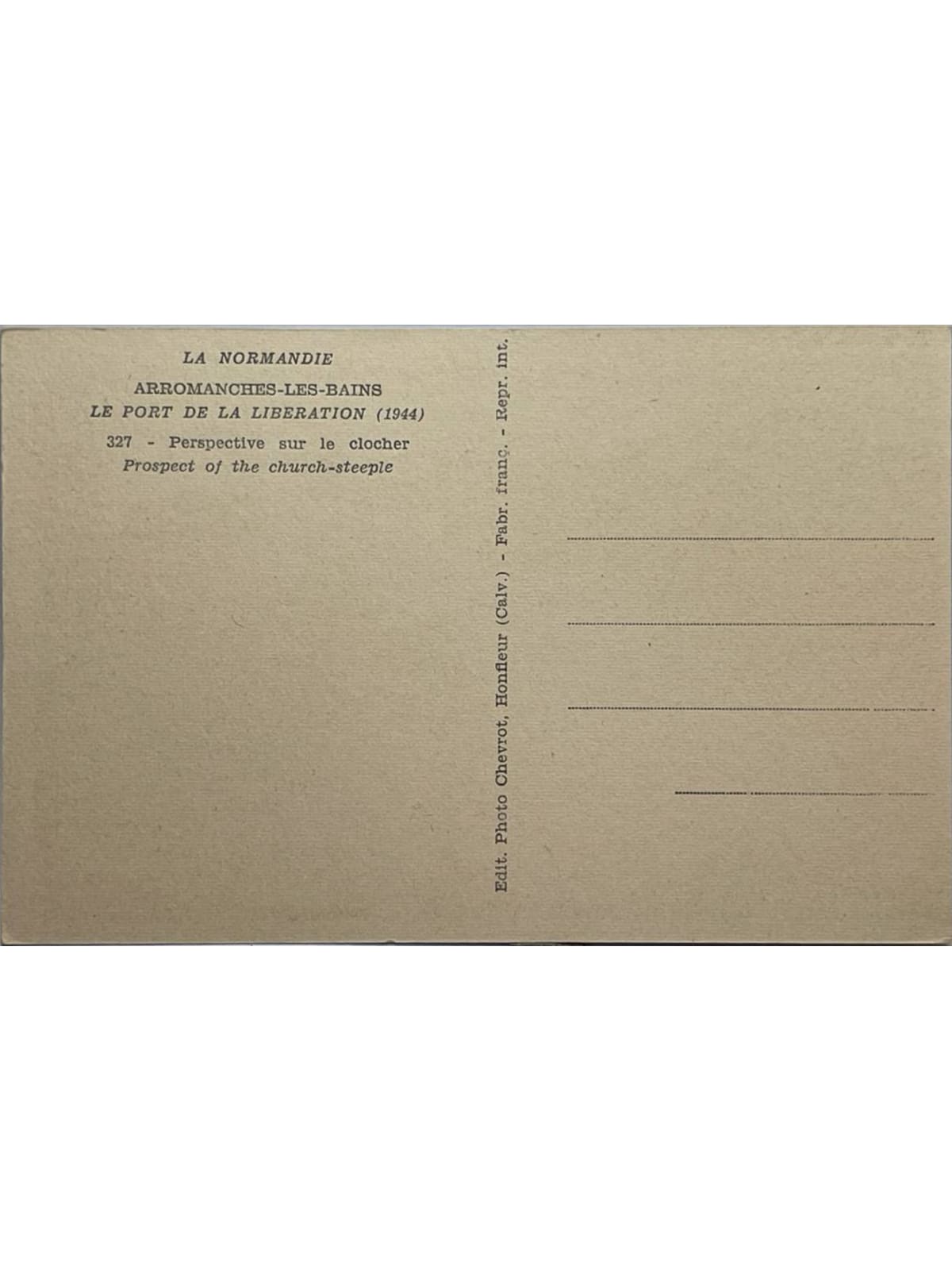 Verso de la carte postale