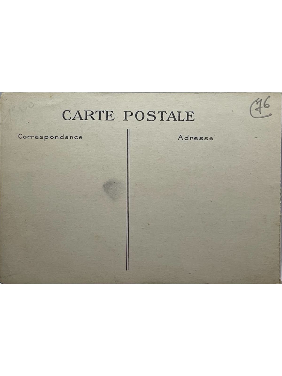Verso de la carte postale