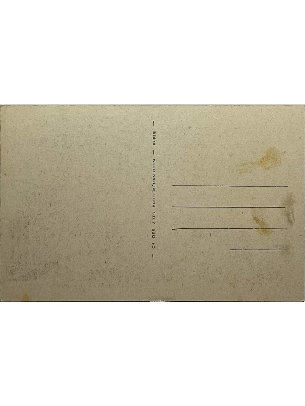 Verso de la carte postale