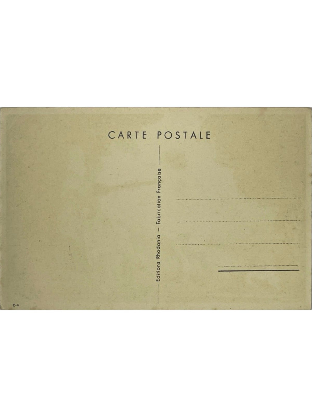 Verso de la carte postale