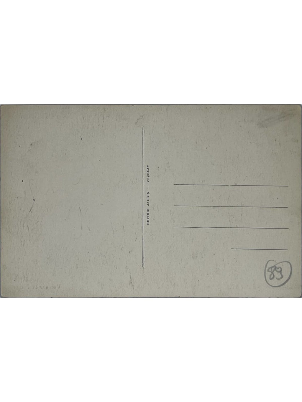 Verso de la carte postale
