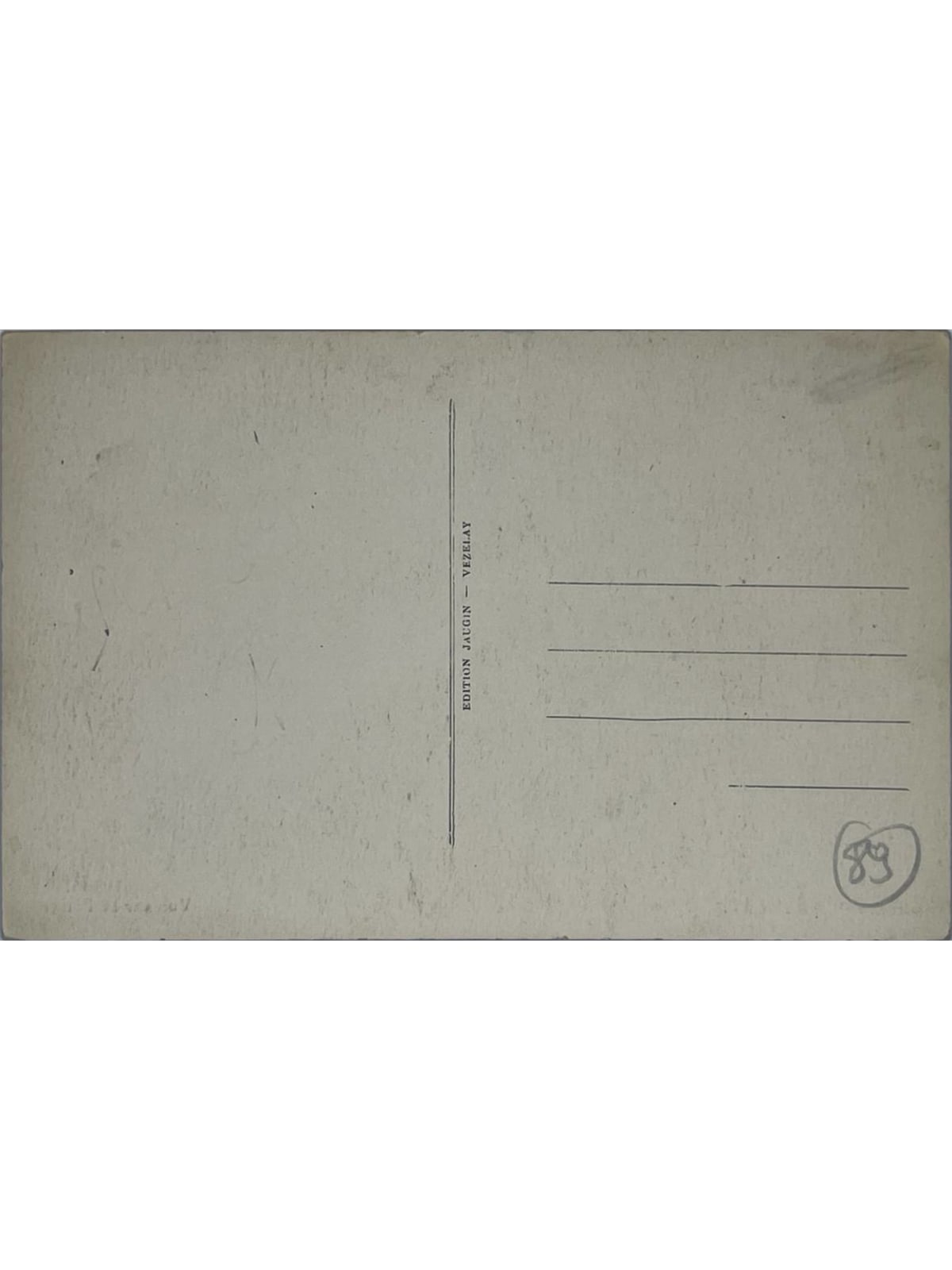 Verso de la carte postale