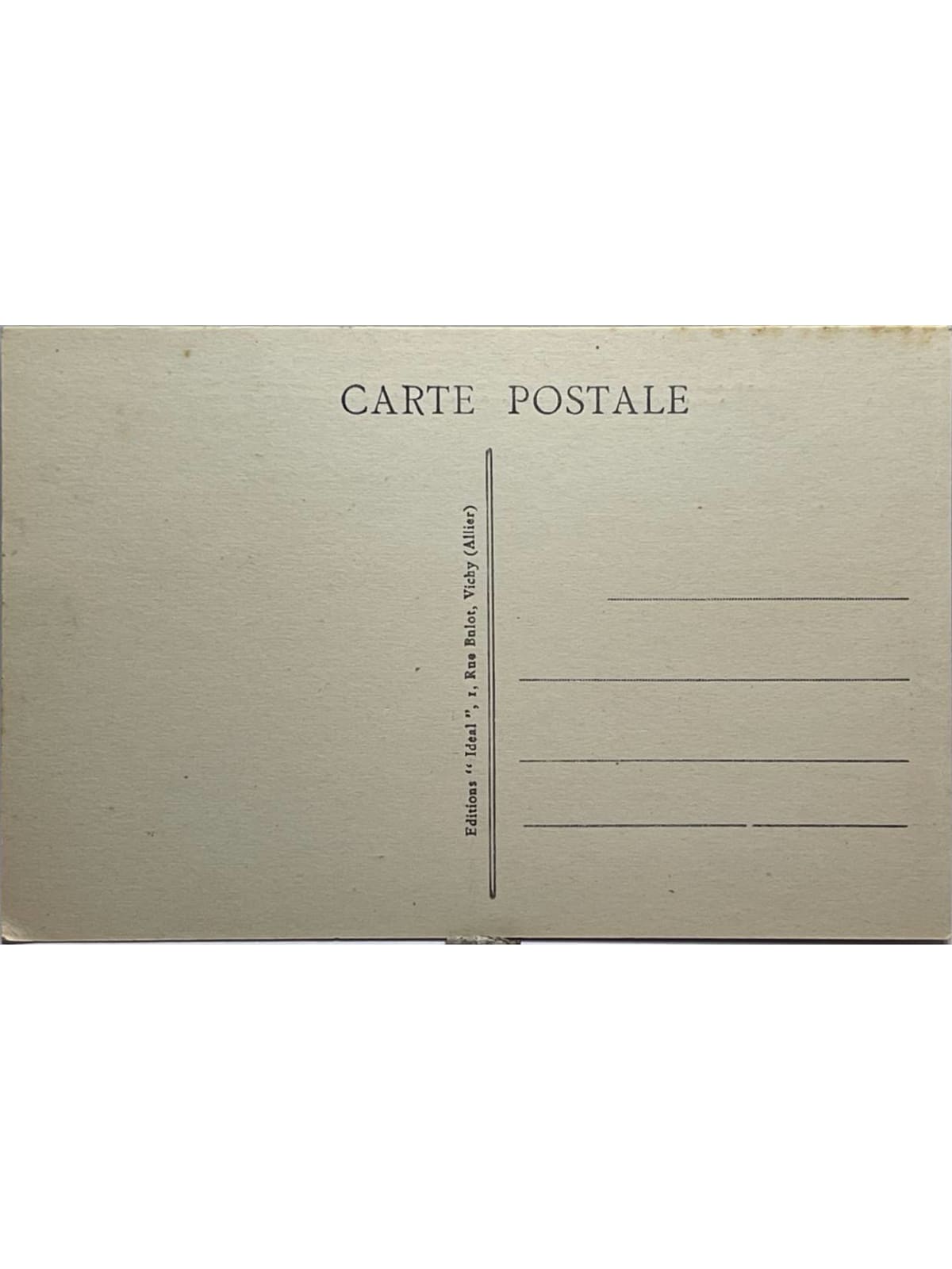 Verso de la carte postale