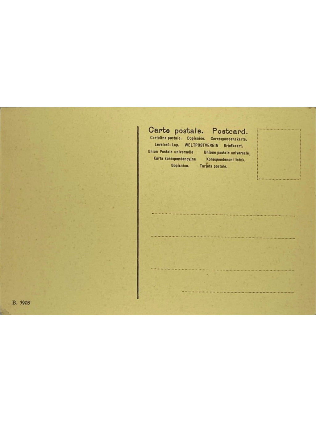 Verso de la carte postale