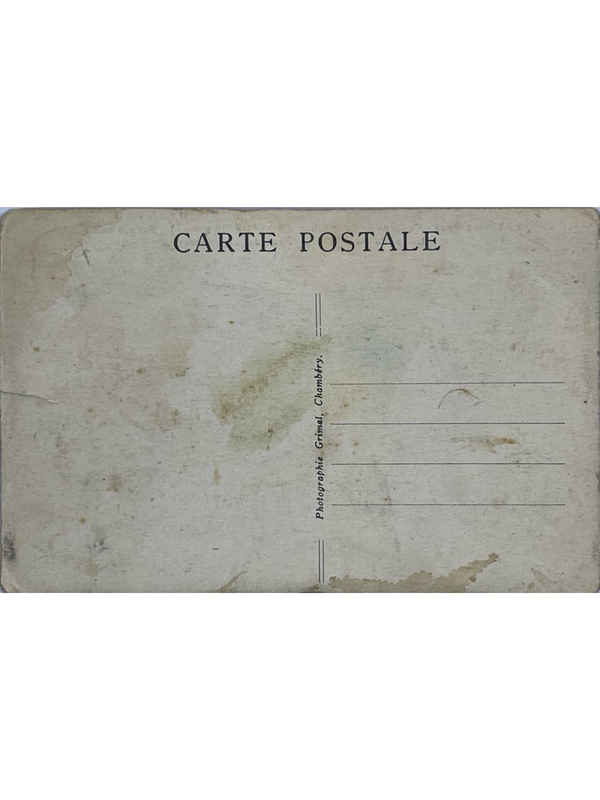 Verso de la carte postale