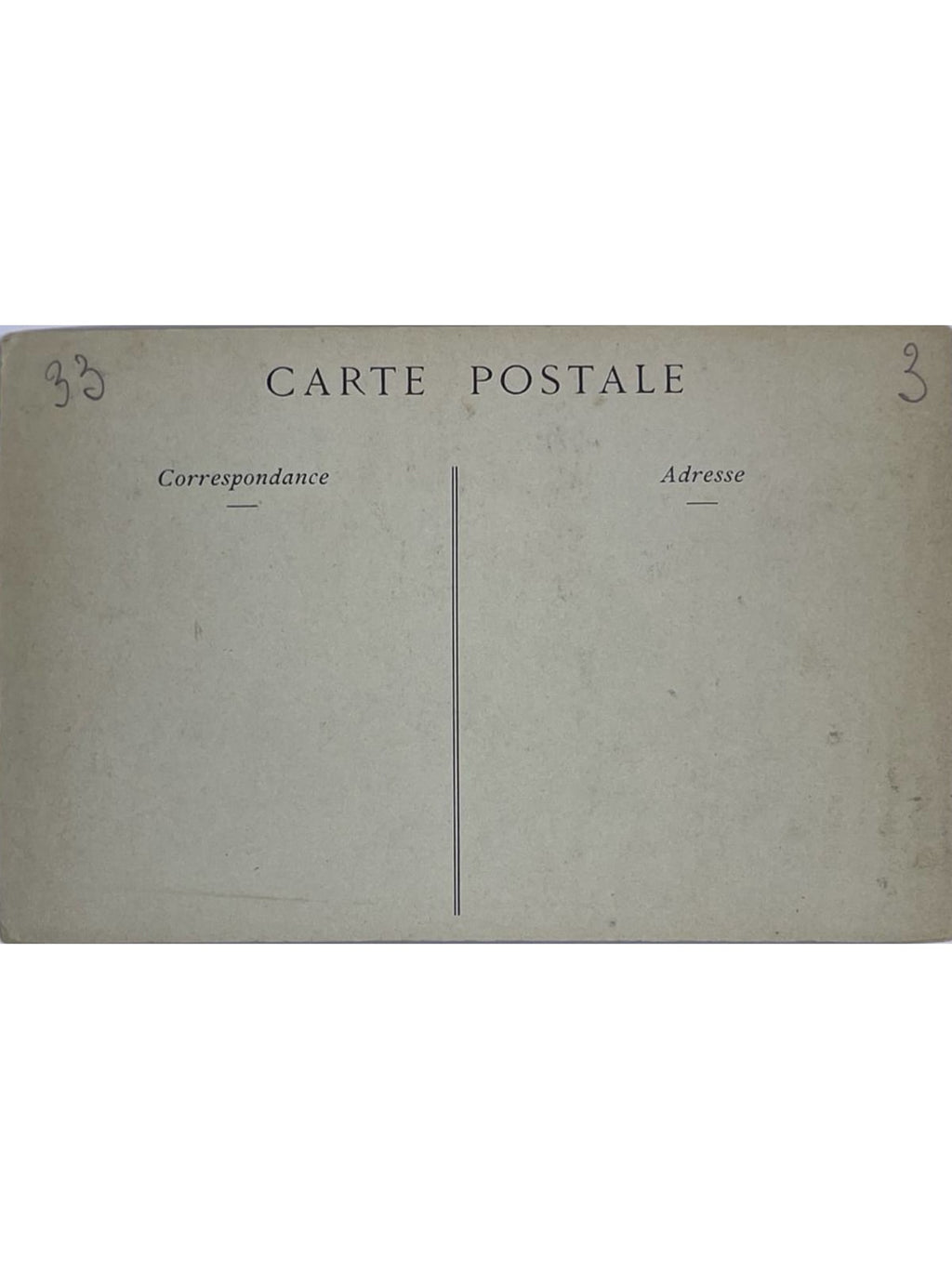 Verso de la carte postale
