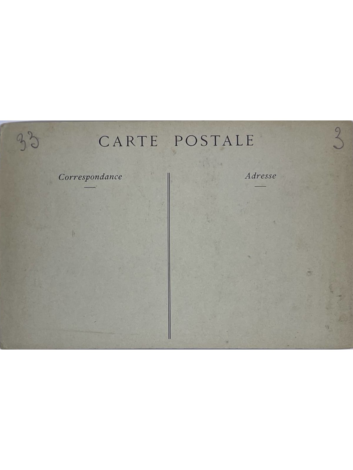 Verso de la carte postale