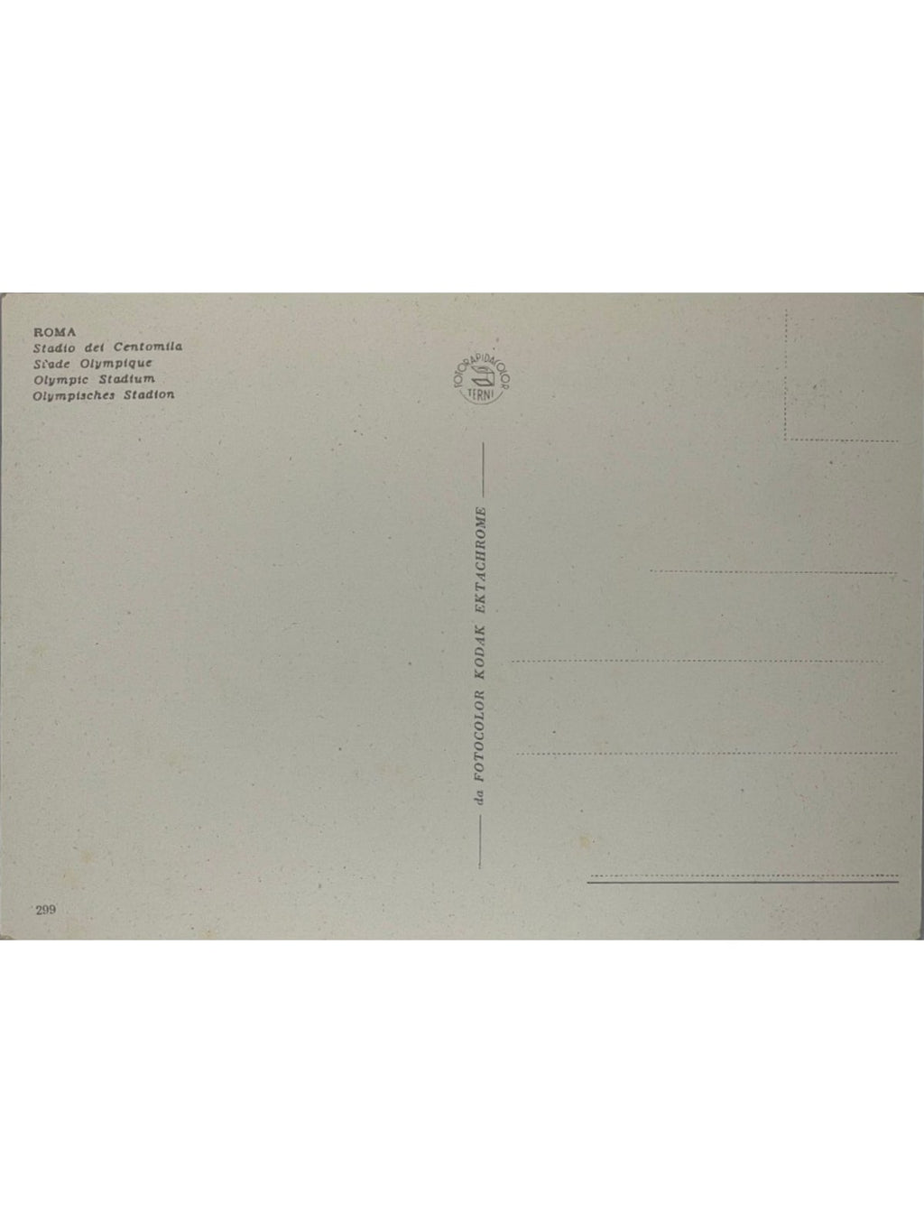 Verso de la carte postale