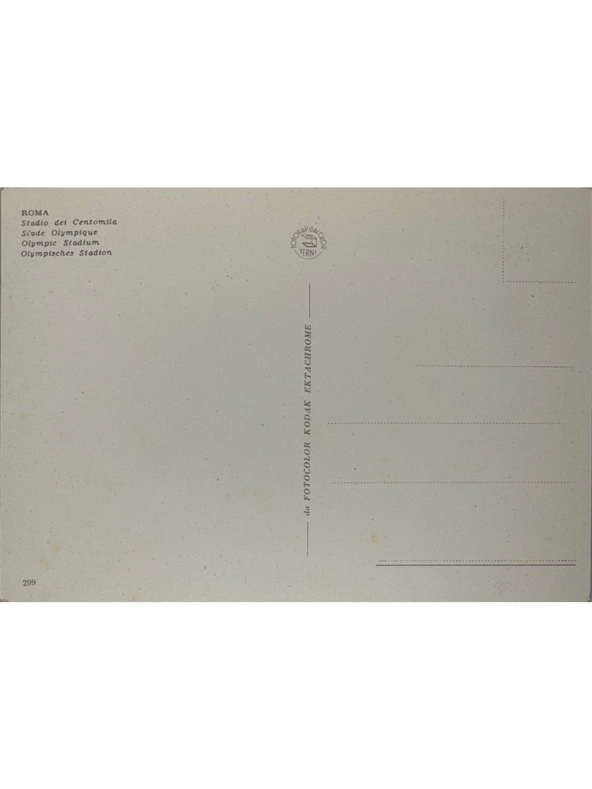 Verso de la carte postale
