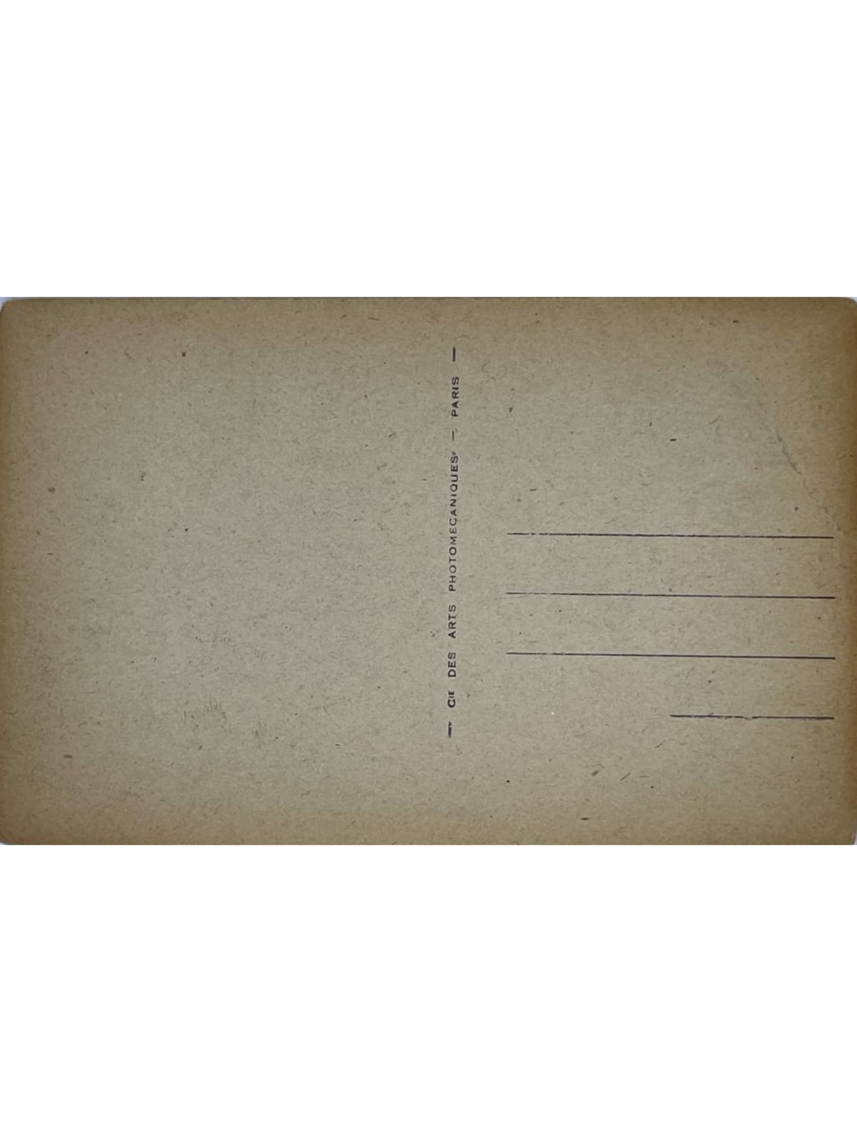Verso de la carte postale