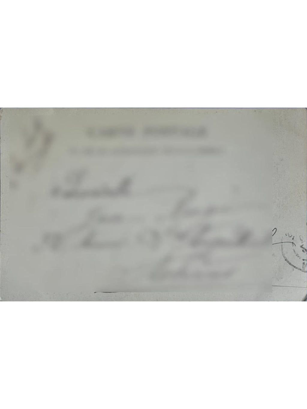 Verso de la carte postale