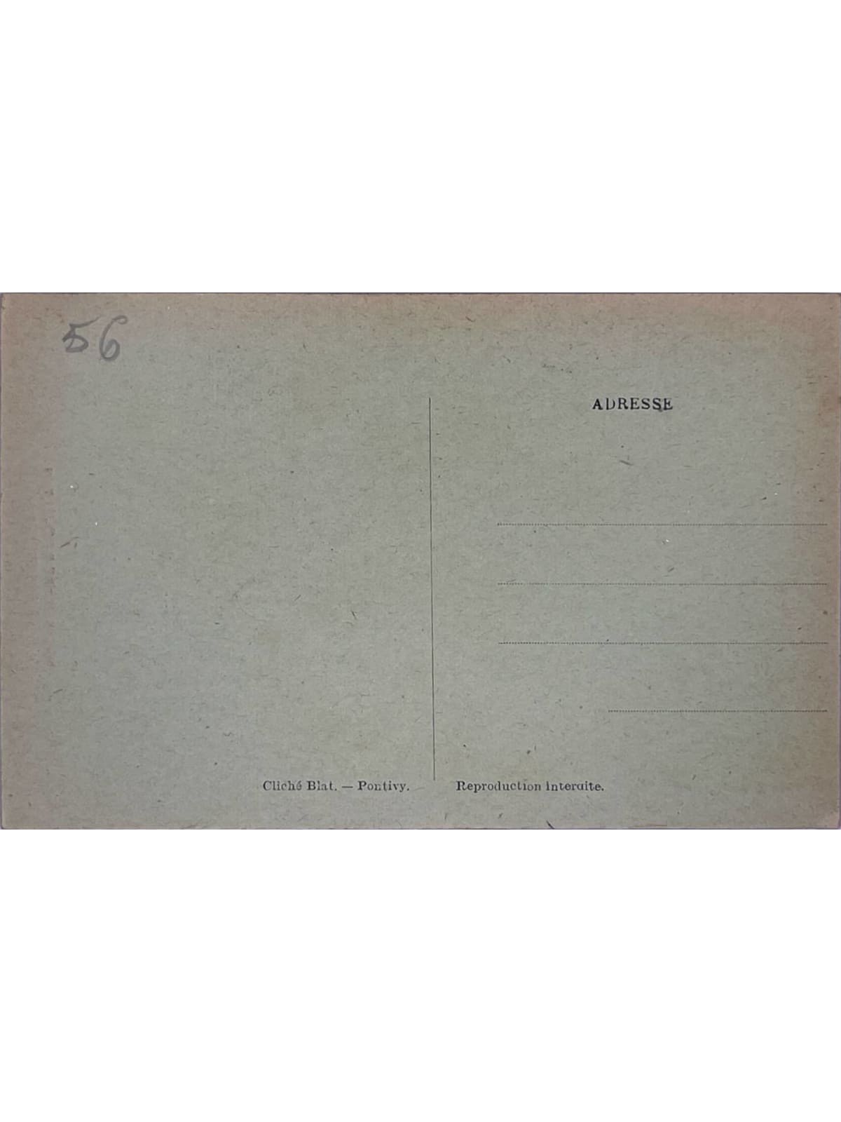 Verso de la carte postale