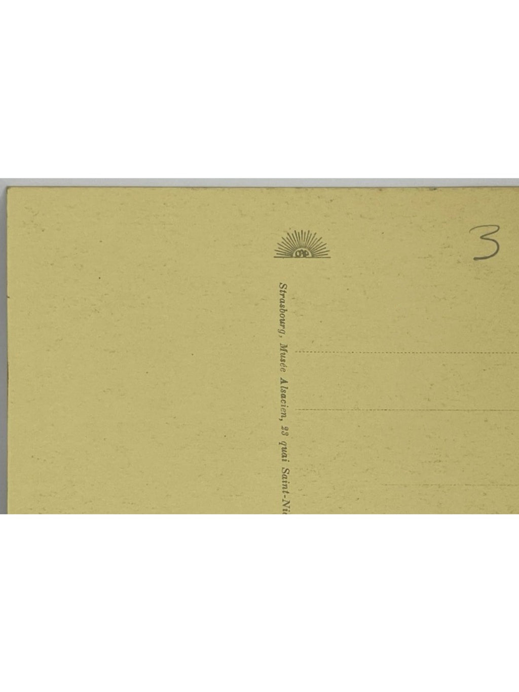 Verso de la carte postale