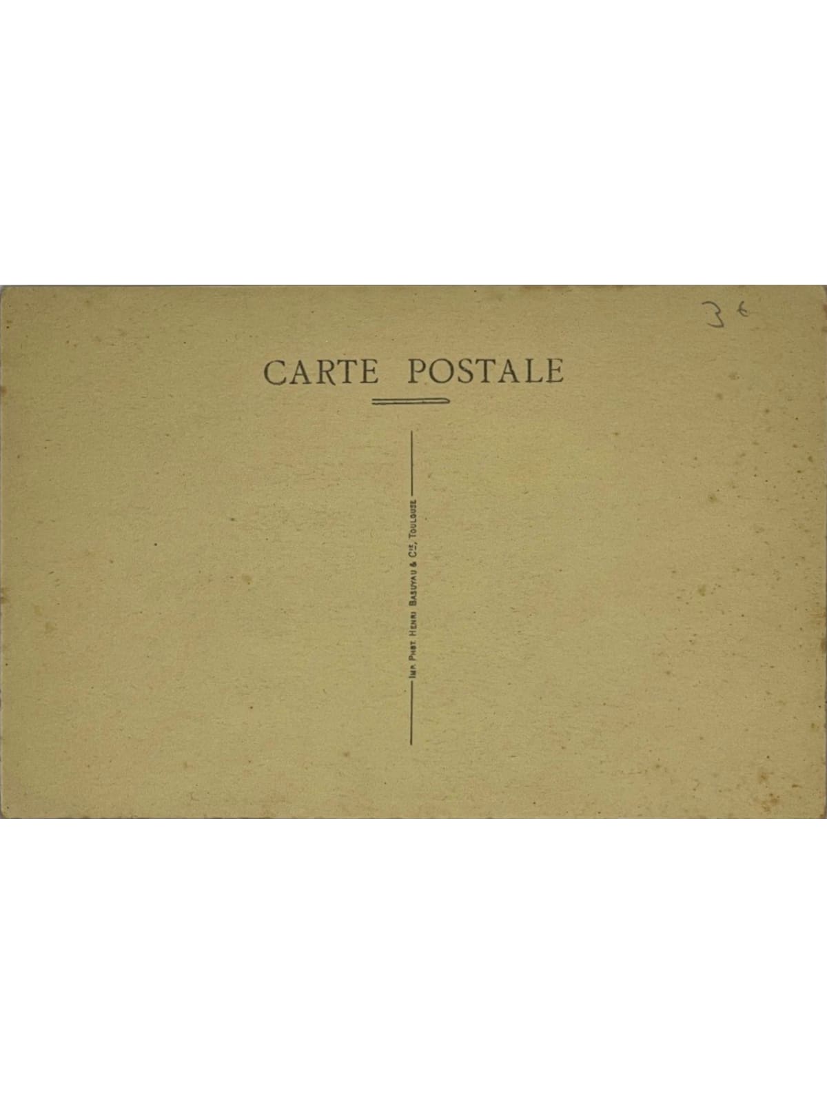 Verso de la carte postale