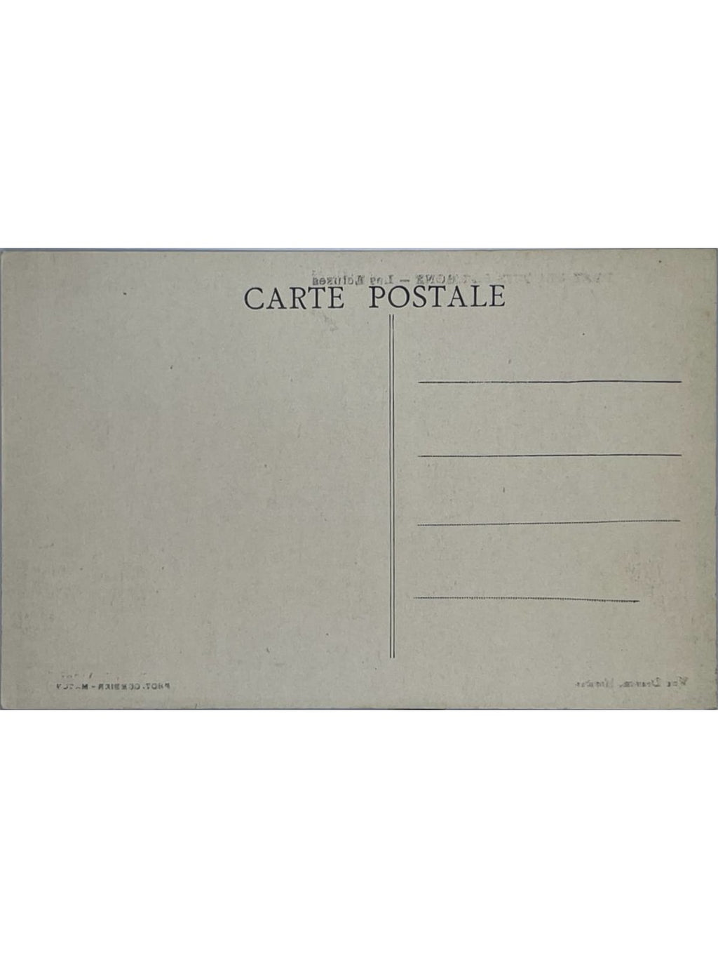 Verso de la carte postale