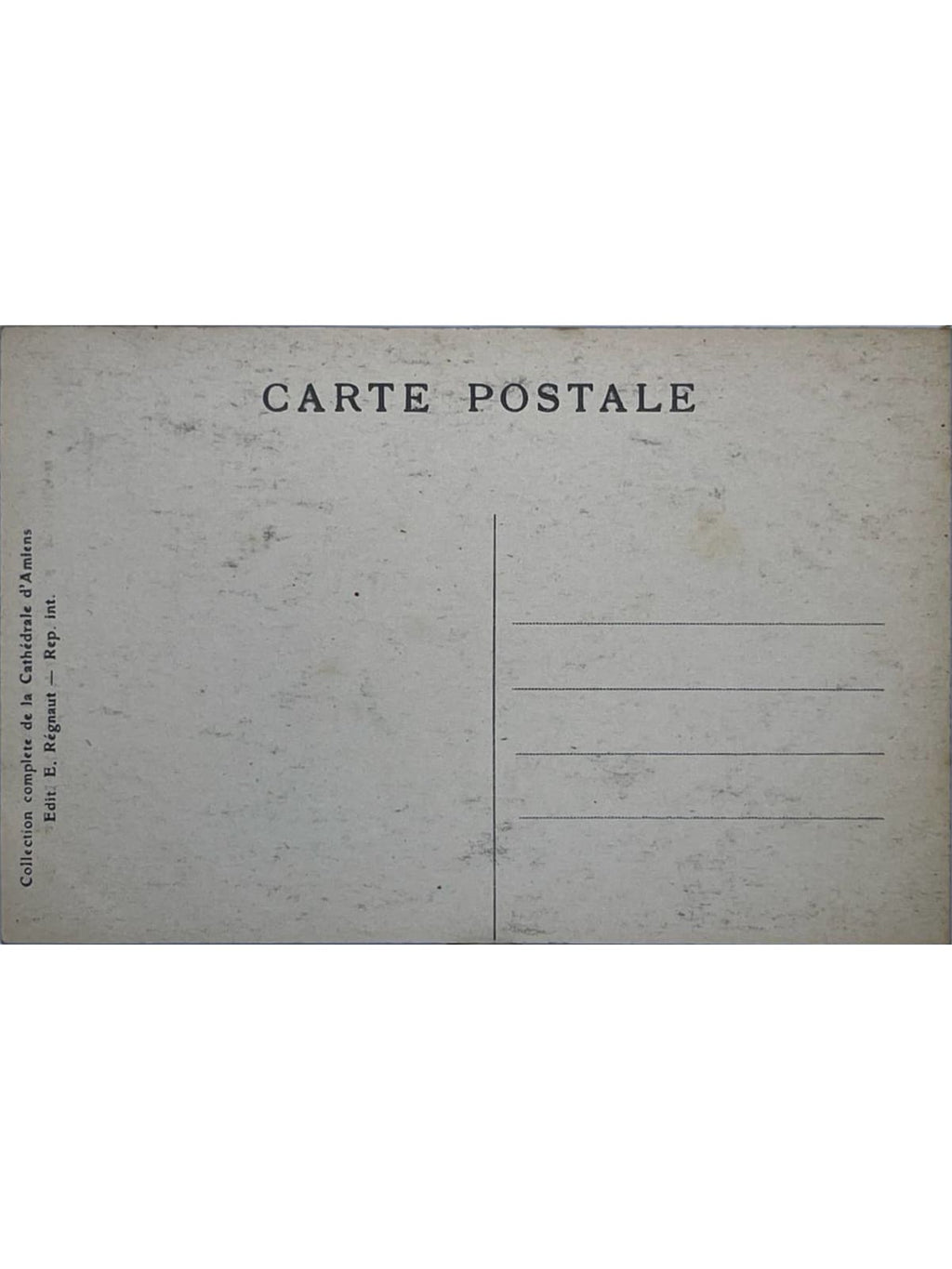 Verso de la carte postale
