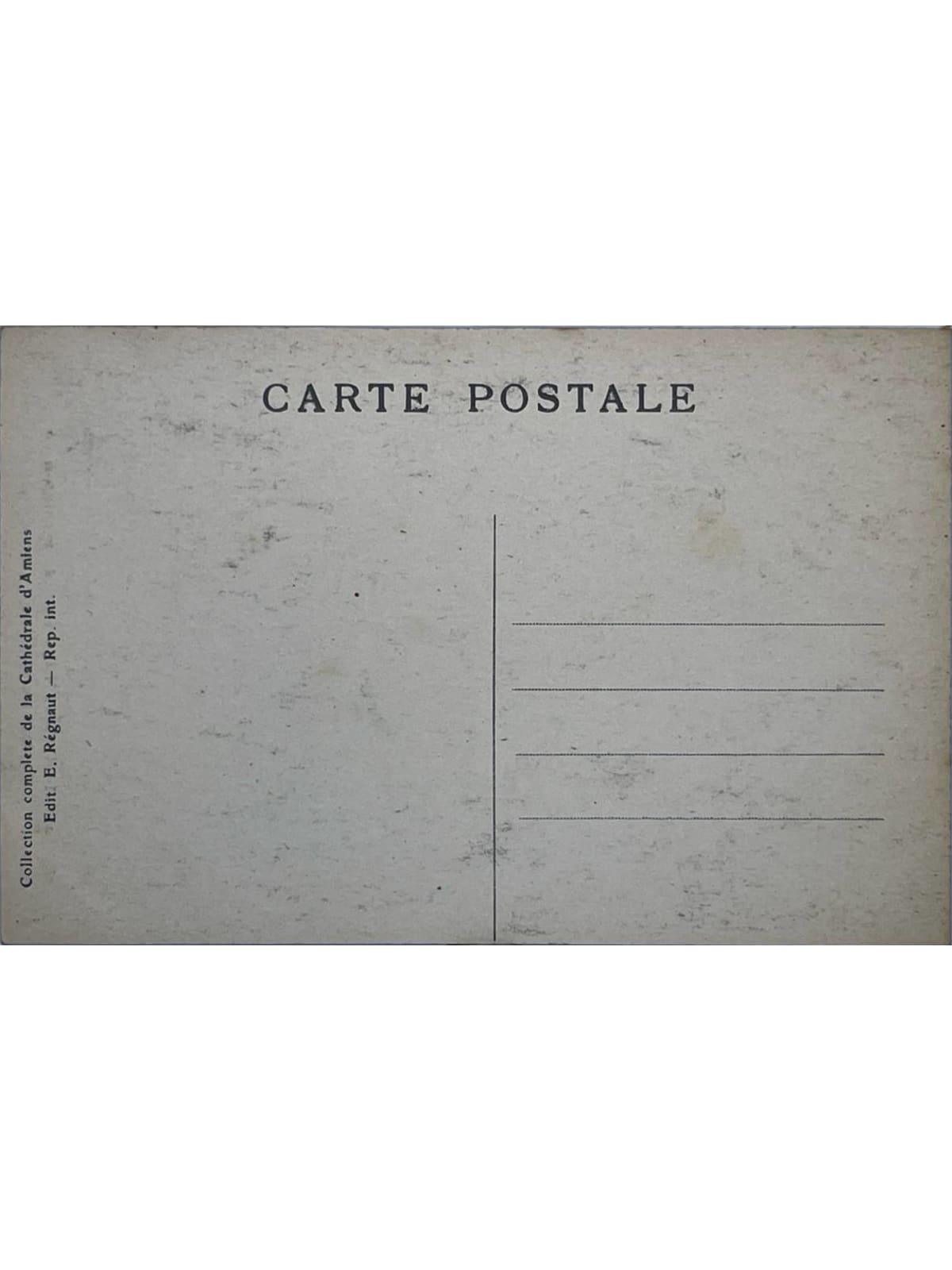 Verso de la carte postale