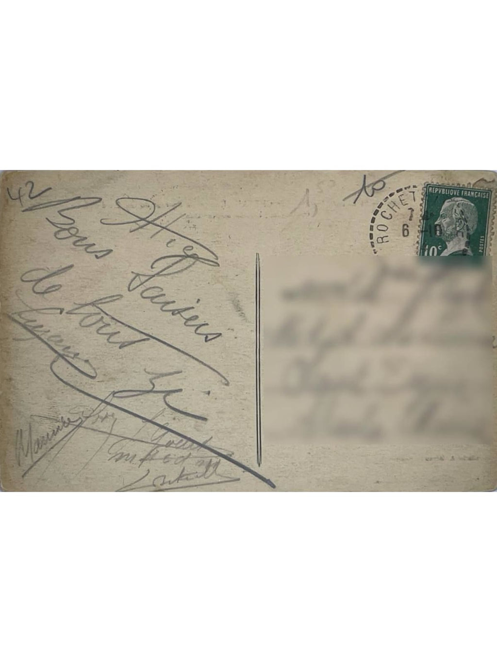 Verso de la carte postale