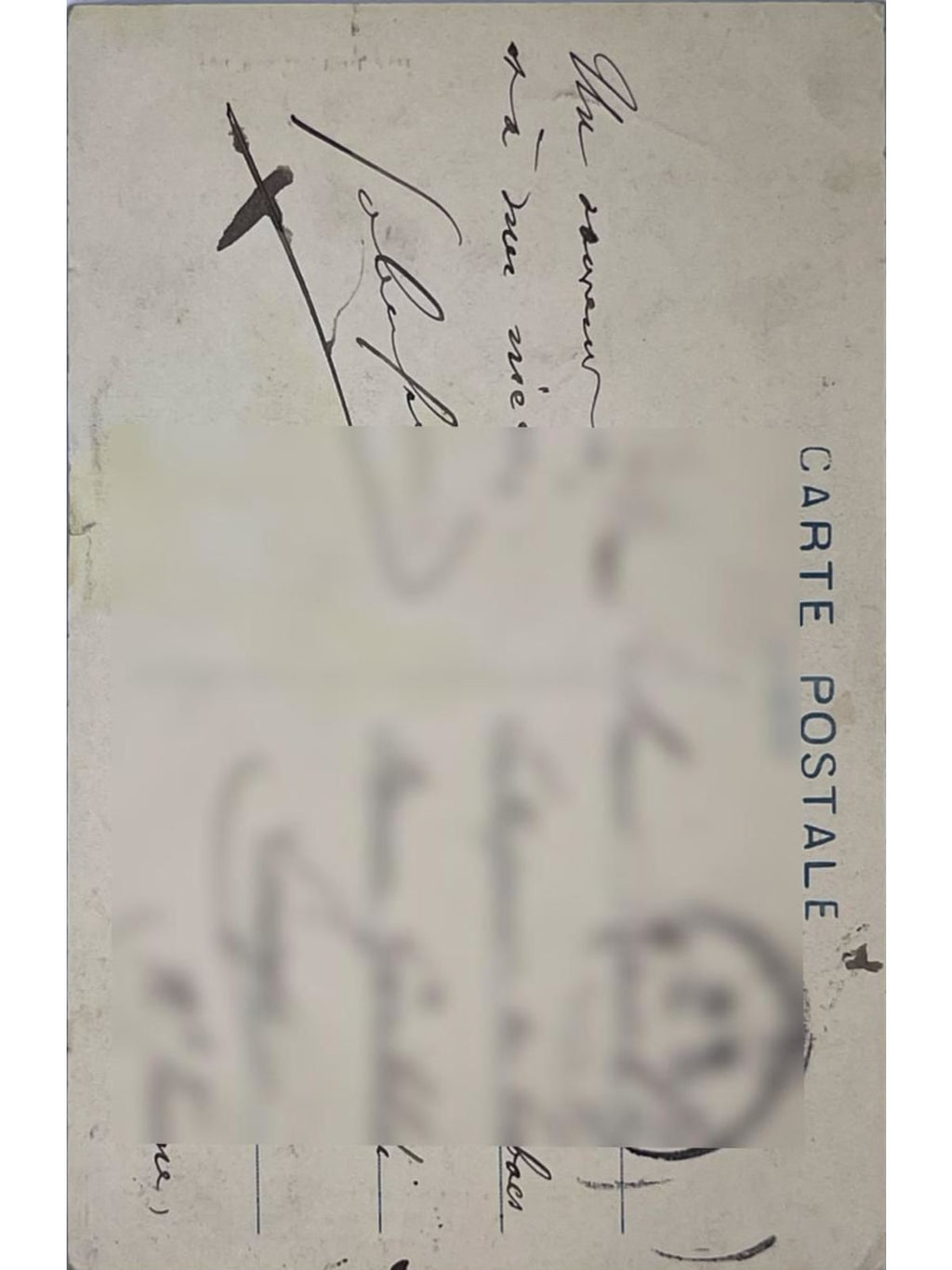 Verso de la carte postale