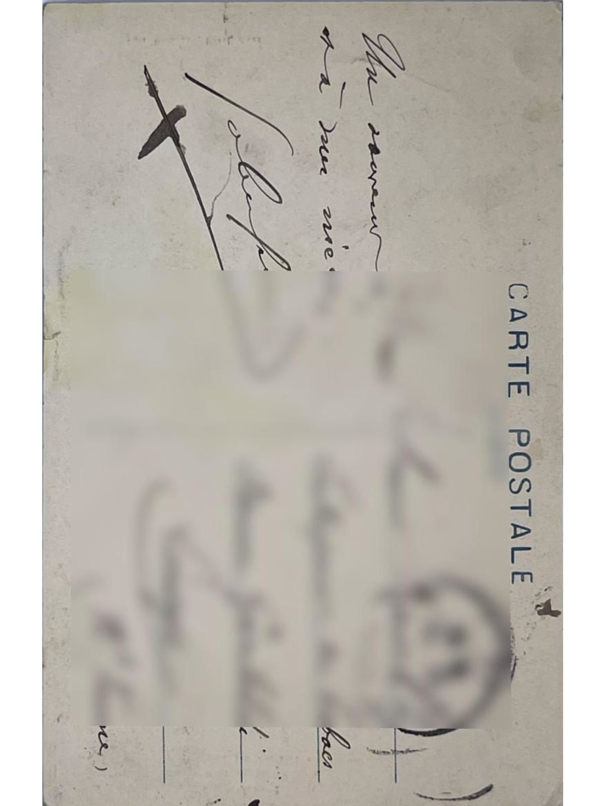 Verso de la carte postale