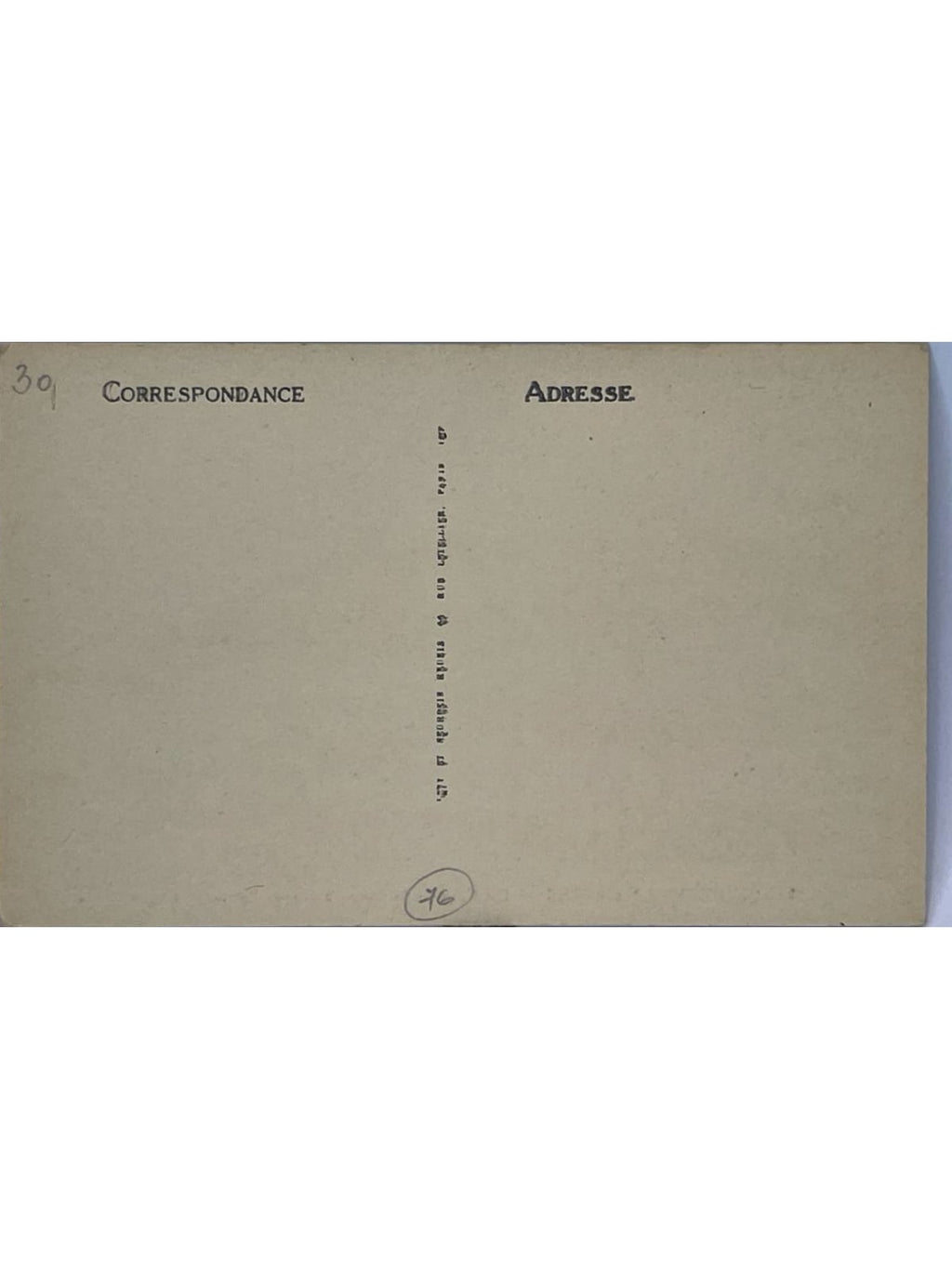 Verso de la carte postale