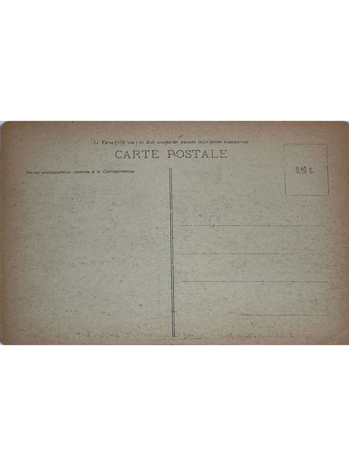 Verso de la carte postale