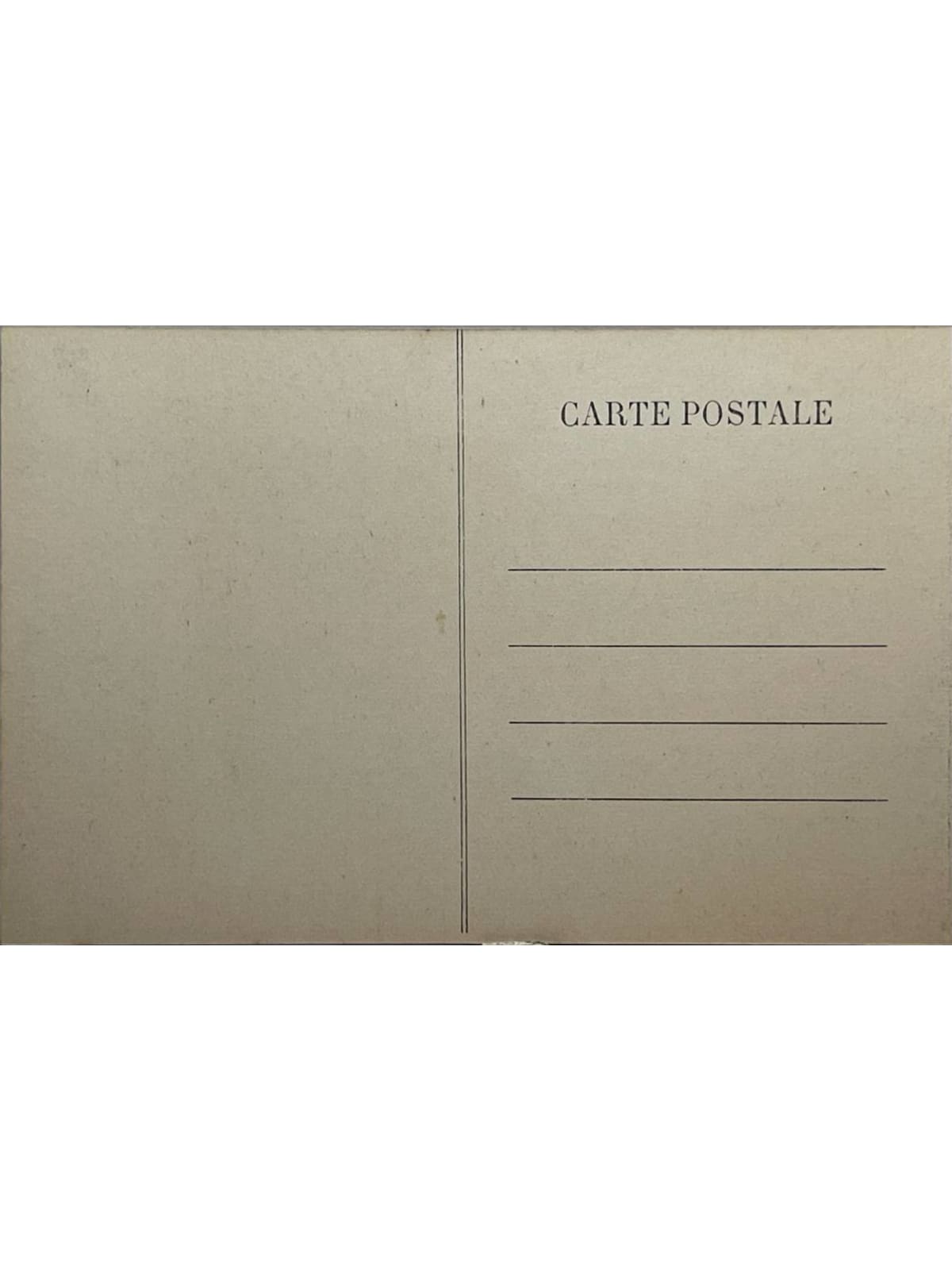 Verso de la carte postale