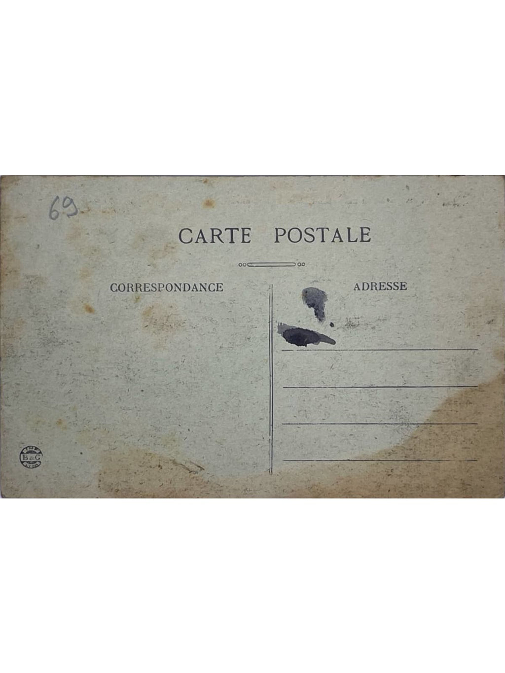Verso de la carte postale