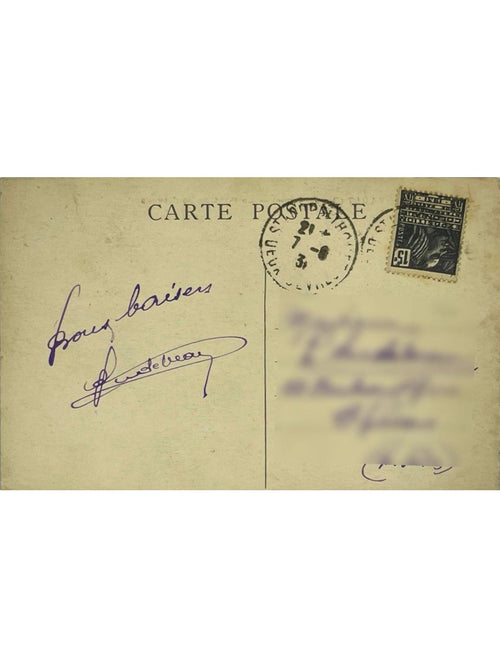 Verso de la carte postale