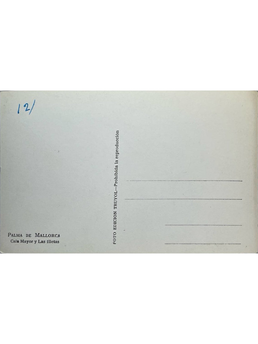 Verso de la carte postale