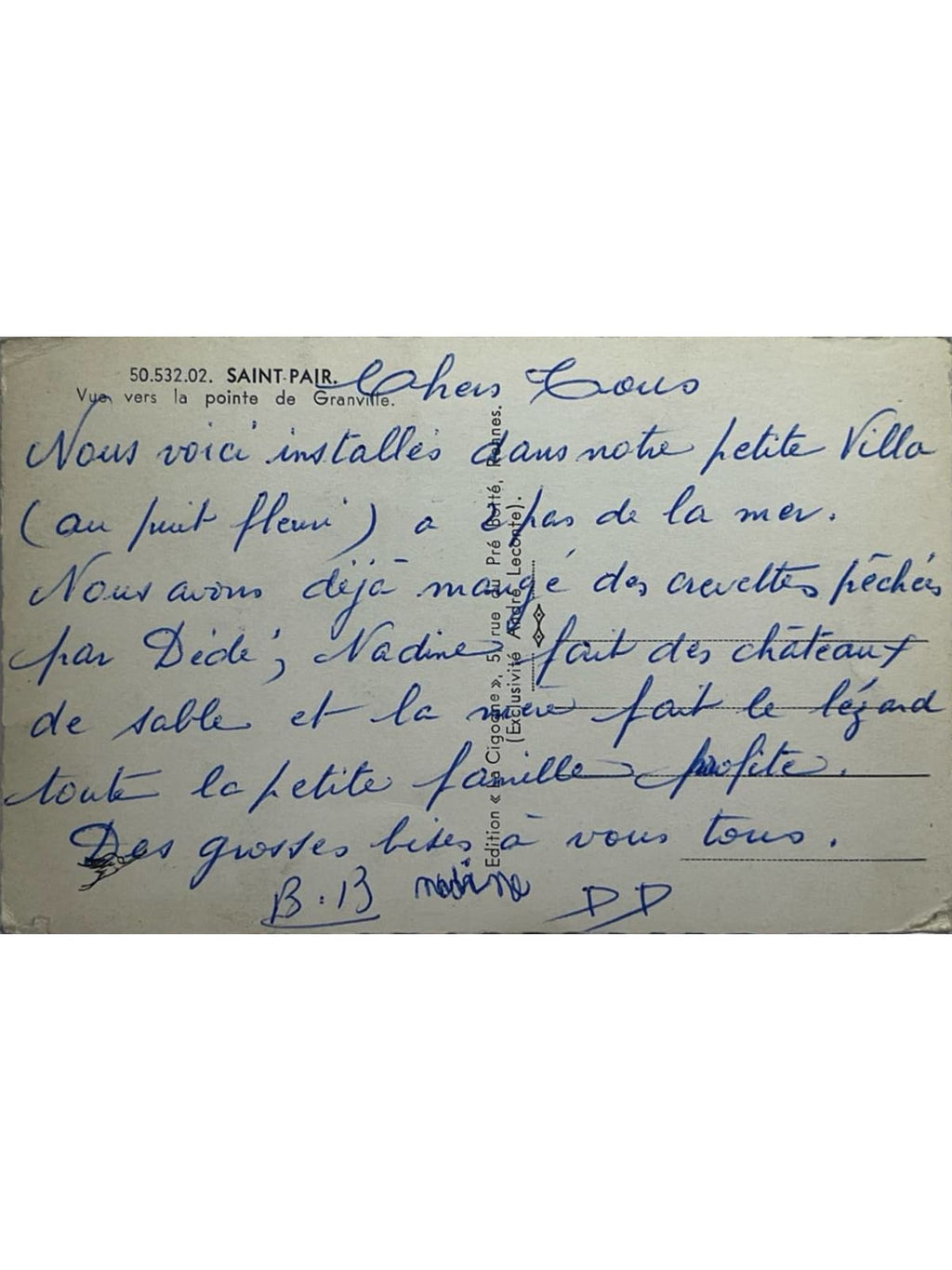 Verso de la carte postale