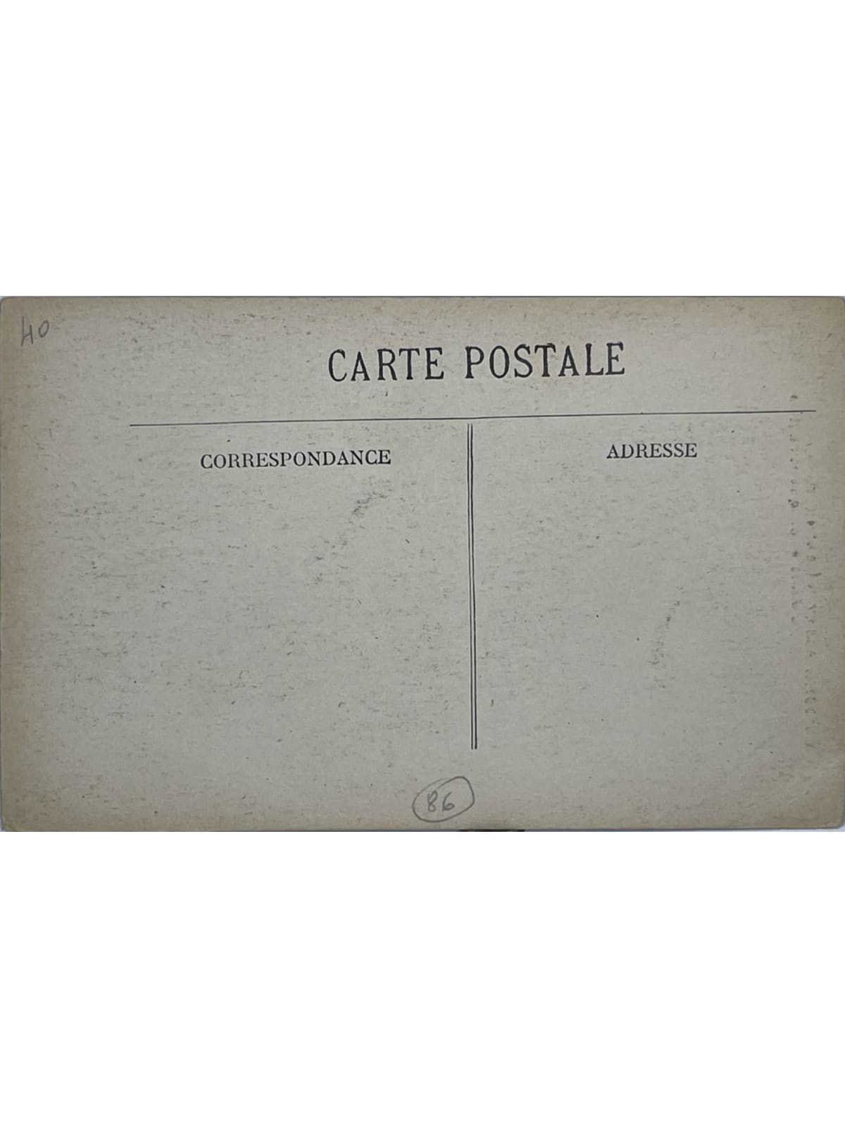 Verso de la carte postale