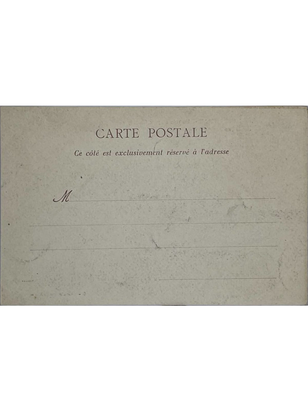Verso de la carte postale