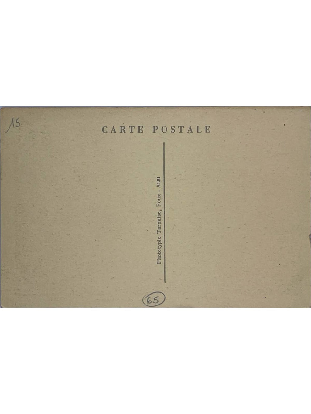 Verso de la carte postale